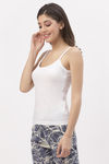 Floret Cotton Camisole (Pack of 2) - White Black — thumbnail 8